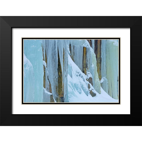 Canada, Baysville Ice from frozen waterfall Black Modern Wood Framed Art Print with Double Matting by Grandmaison, Mike