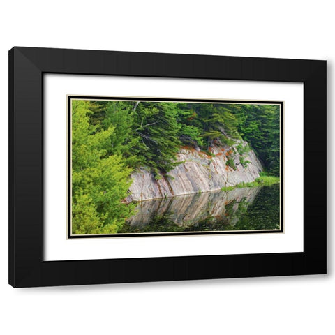 Canada, Killarney Granite reflected in water Black Modern Wood Framed Art Print with Double Matting by Grandmaison, Mike