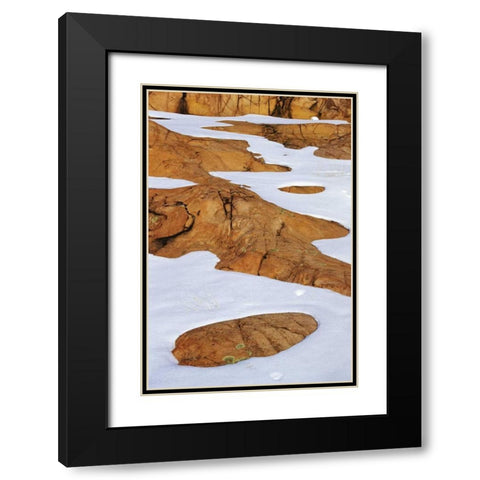 Canada, Killarney PP Animal tracks in snow Black Modern Wood Framed Art Print with Double Matting by Grandmaison, Mike