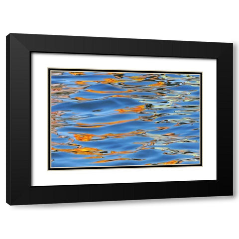 Canada Detail of yellow boat on Lake Rosseau Black Modern Wood Framed Art Print with Double Matting by Grandmaison, Mike