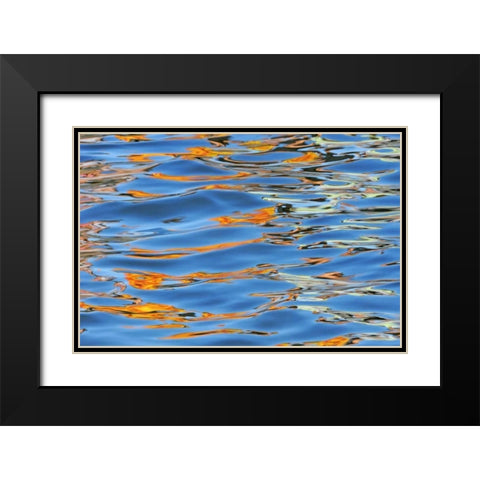 Canada Detail of yellow boat on Lake Rosseau Black Modern Wood Framed Art Print with Double Matting by Grandmaison, Mike