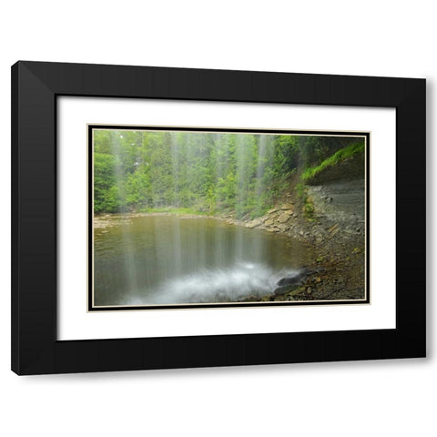 Canada, Kagawong River at Bridal Veil Falls Black Modern Wood Framed Art Print with Double Matting by Grandmaison, Mike