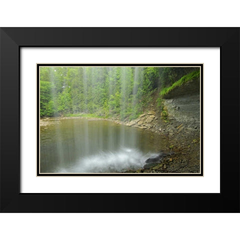 Canada, Kagawong River at Bridal Veil Falls Black Modern Wood Framed Art Print with Double Matting by Grandmaison, Mike
