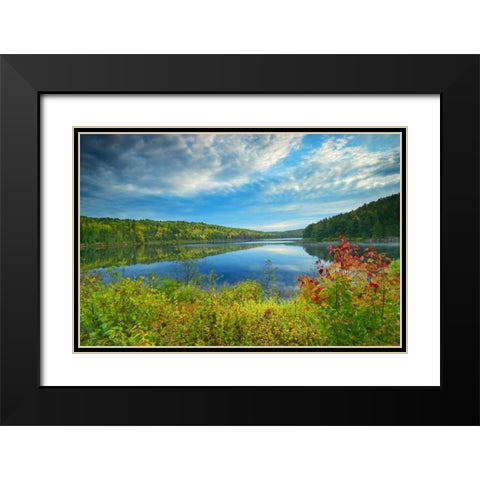 Canada, Algonquin PP Landscape of Costello Lake Black Modern Wood Framed Art Print with Double Matting by Grandmaison, Mike