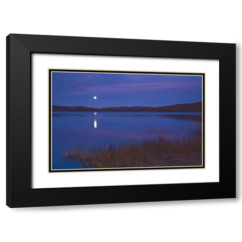 Canada, Ontario Moonrise on Lake of Two Rivers Black Modern Wood Framed Art Print with Double Matting by Grandmaison, Mike