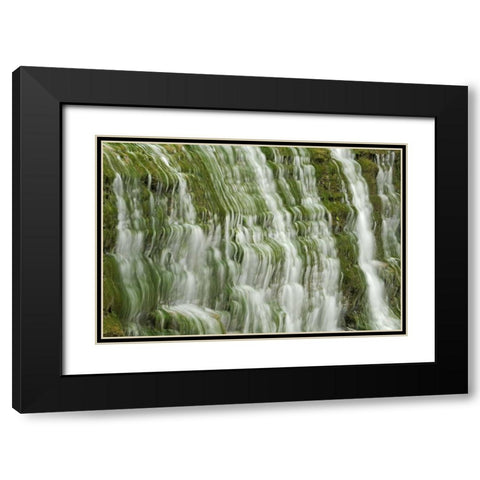 Canada, Ontario, Grimsby Beamer Falls cascading Black Modern Wood Framed Art Print with Double Matting by Grandmaison, Mike