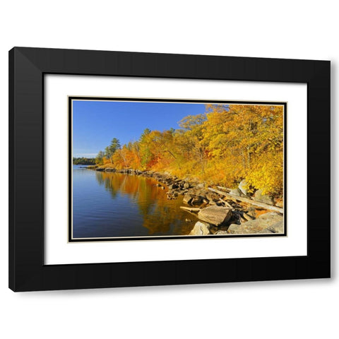 Canada, Ontario, Autumn at Lake of the Woods Black Modern Wood Framed Art Print with Double Matting by Grandmaison, Mike