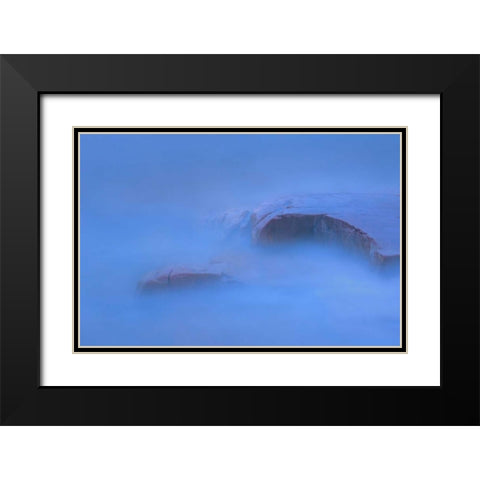 Canada, Killarney PP Waves and shoreline rocks Black Modern Wood Framed Art Print with Double Matting by Grandmaison, Mike