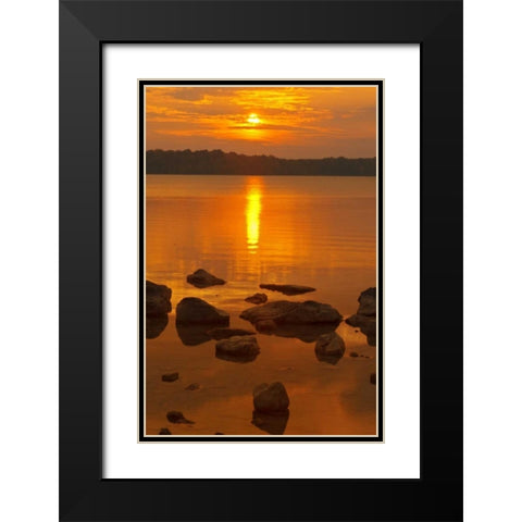 Canada, Bruce Peninsula Sunset on Berford Lake Black Modern Wood Framed Art Print with Double Matting by Grandmaison, Mike