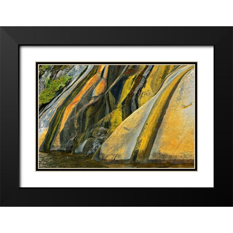 Canada, Ontario Rock face stained with runoff Black Modern Wood Framed Art Print with Double Matting by Grandmaison, Mike