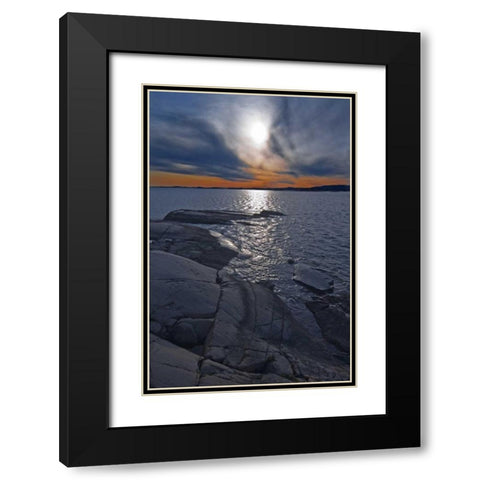 Canada, Ontario Storm front on Georgian Bay Black Modern Wood Framed Art Print with Double Matting by Grandmaison, Mike