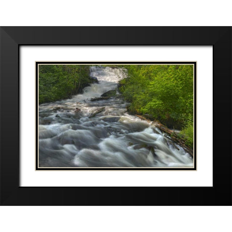 Canada, Ontario, Raleigh Falls in spring Black Modern Wood Framed Art Print with Double Matting by Grandmaison, Mike