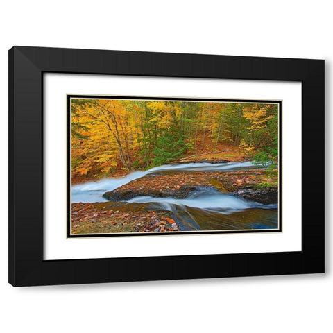 Canada-Ontario-Ullswater Waterfall at Hatchery Falls on the Skeleton River Black Modern Wood Framed Art Print with Double Matting by Jaynes Gallery