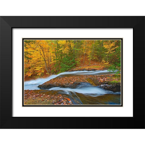 Canada-Ontario-Ullswater Waterfall at Hatchery Falls on the Skeleton River Black Modern Wood Framed Art Print with Double Matting by Jaynes Gallery