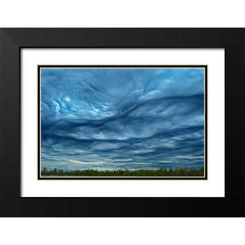 Canada-Ontario-Sault Ste Marie Asperitas clouds over Lake Superior Black Modern Wood Framed Art Print with Double Matting by Jaynes Gallery