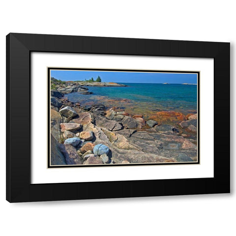 Canada-Ontario-Killarney Provincial Park-Precambrian Shield rock Black Modern Wood Framed Art Print with Double Matting by Jaynes Gallery
