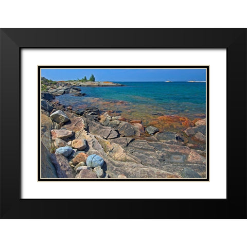 Canada-Ontario-Killarney Provincial Park-Precambrian Shield rock Black Modern Wood Framed Art Print with Double Matting by Jaynes Gallery