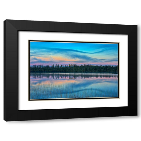 Canada-Ontario-Longlac Sunrise on Klotz Lake Black Modern Wood Framed Art Print with Double Matting by Jaynes Gallery