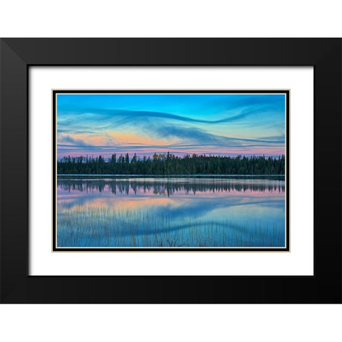 Canada-Ontario-Longlac Sunrise on Klotz Lake Black Modern Wood Framed Art Print with Double Matting by Jaynes Gallery