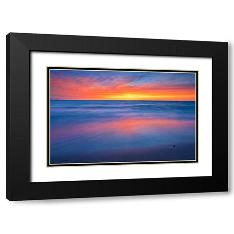 Canada-Ontario-Grand Bend Sandy beach on Lake Huron at sunset Black Modern Wood Framed Art Print with Double Matting by Jaynes Gallery