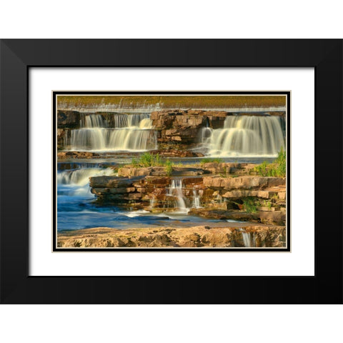 Canada-Ontario-Carleton Place Mississippi River waterfalls Black Modern Wood Framed Art Print with Double Matting by Jaynes Gallery