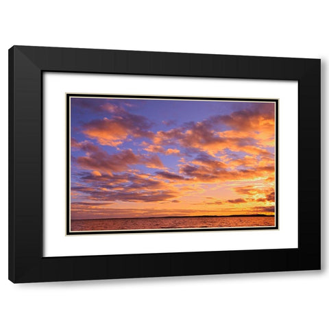 Canada-Ontario-Pakwash Lake Provincial Park-Pakwash Lake at sunset Black Modern Wood Framed Art Print with Double Matting by Jaynes Gallery