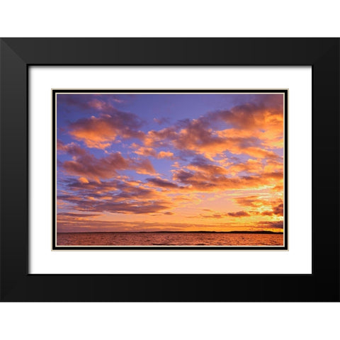 Canada-Ontario-Pakwash Lake Provincial Park-Pakwash Lake at sunset Black Modern Wood Framed Art Print with Double Matting by Jaynes Gallery
