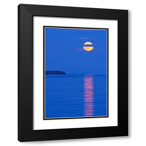 Canada-Ontario-Rossport Full moon rising over Lake Superior Black Modern Wood Framed Art Print with Double Matting by Jaynes Gallery