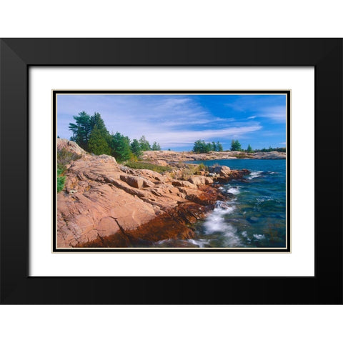 Canada-Ontario-Killarney Provincial Park Shoreline along Georgian Bay on Lake Huron Black Modern Wood Framed Art Print with Double Matting by Jaynes Gallery
