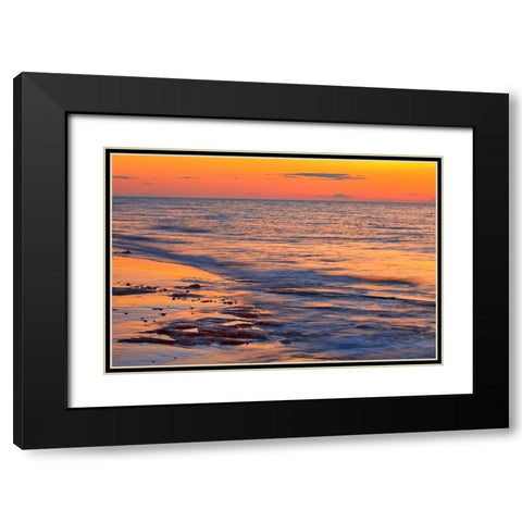 Canada-Prince Edward Island-Cable Head Shoreline along Gulf of St Lawrence at sunset Black Modern Wood Framed Art Print with Double Matting by Jaynes Gallery