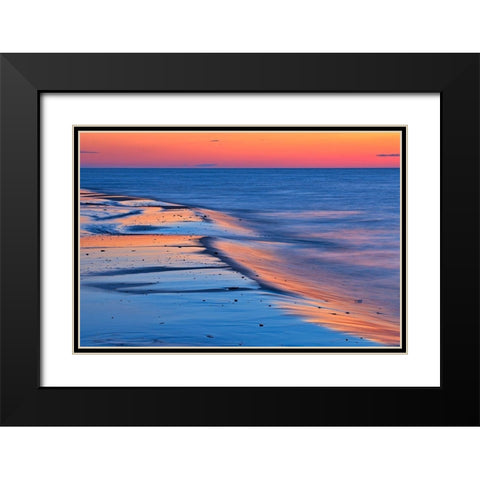 Canada-Prince Edward Island-Cable Head Shoreline along Gulf of St Lawrence at sunset Black Modern Wood Framed Art Print with Double Matting by Jaynes Gallery