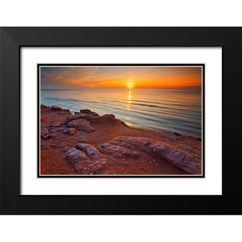 Canada-Prince Edward Island-Campbelton Sunset Northumberland Strait Black Modern Wood Framed Art Print with Double Matting by Jaynes Gallery