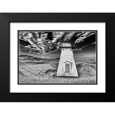 Canada-Prince Edward Island St Peters Harbour Lighthouse Canada Black Modern Wood Framed Art Print with Double Matting by Jaynes Gallery