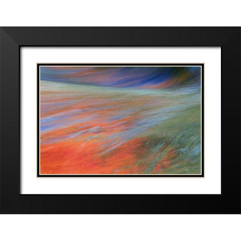 Canada, Quebec Autumn on the Riviere du Nord Black Modern Wood Framed Art Print with Double Matting by Delisle, Gilles