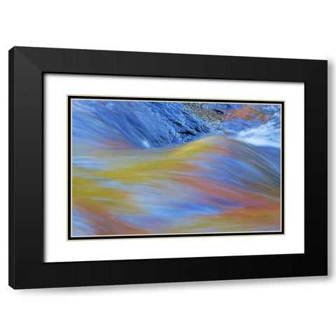 Canada, Quebec Autumn along Riviere du Nord Black Modern Wood Framed Art Print with Double Matting by Delisle, Gilles