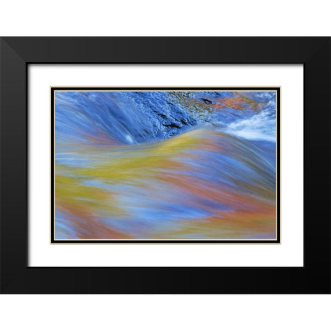Canada, Quebec Autumn along Riviere du Nord Black Modern Wood Framed Art Print with Double Matting by Delisle, Gilles