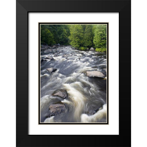 Canada, Mont-Rolland Riviere du Nord rapids Black Modern Wood Framed Art Print with Double Matting by Delisle, Gilles