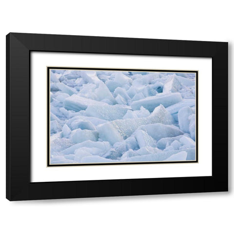 Canada, Quebec Melting ice on St Lawrence river Black Modern Wood Framed Art Print with Double Matting by Delisle, Gilles