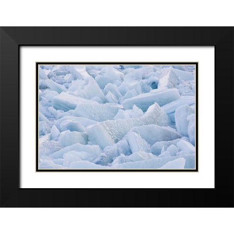 Canada, Quebec Melting ice on St Lawrence river Black Modern Wood Framed Art Print with Double Matting by Delisle, Gilles