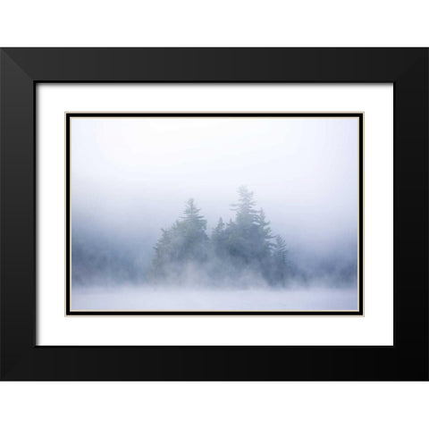 Canada, Quebec, Sunset on Lake Long Pond Black Modern Wood Framed Art Print with Double Matting by Delisle, Gilles