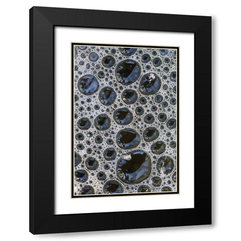 Canada, Quebec Foam caught under ice Black Modern Wood Framed Art Print with Double Matting by Delisle, Gilles
