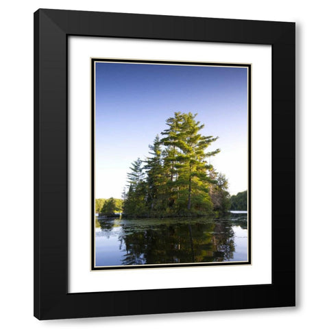 Canada, Quebec Island on Lake Long Pond Black Modern Wood Framed Art Print with Double Matting by Delisle, Gilles