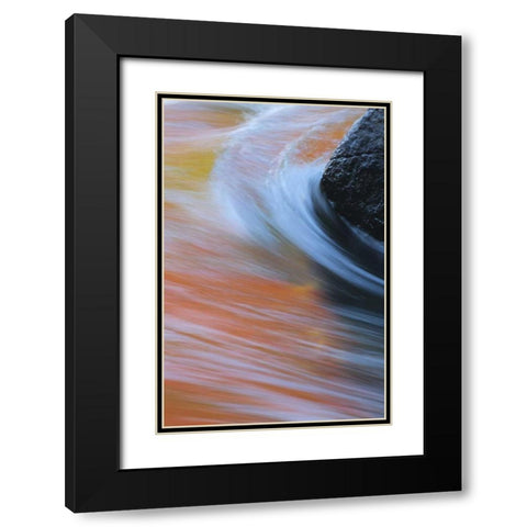 Canada, Quebec Autumn along Riviere du Nord Black Modern Wood Framed Art Print with Double Matting by Delisle, Gilles