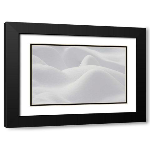 Canada, Quebec, Snow patterns over rocks Black Modern Wood Framed Art Print with Double Matting by Delisle, Gilles