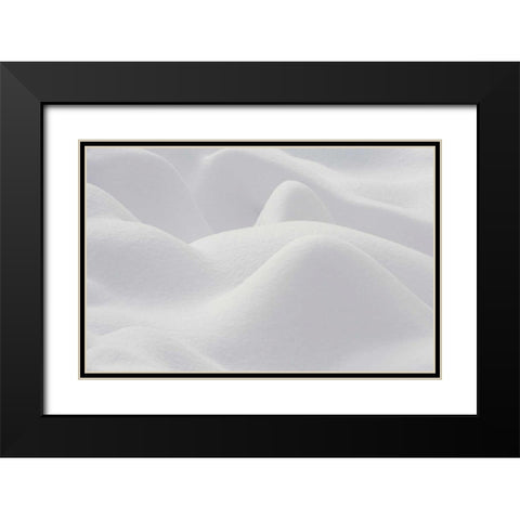 Canada, Quebec, Snow patterns over rocks Black Modern Wood Framed Art Print with Double Matting by Delisle, Gilles