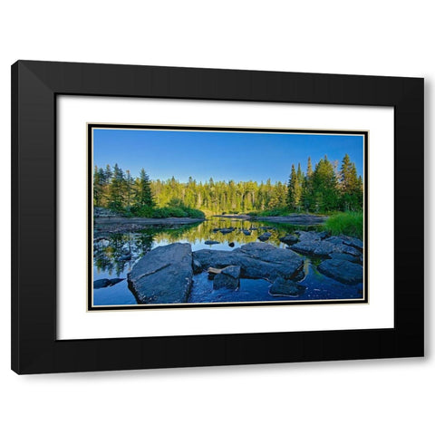 Canada-Quebec-La Mauricie National Park Ruisseau Bouchard Creek landscape Black Modern Wood Framed Art Print with Double Matting by Jaynes Gallery