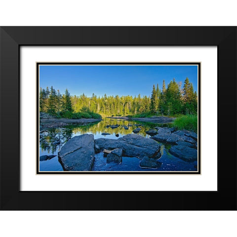Canada-Quebec-La Mauricie National Park Ruisseau Bouchard Creek landscape Black Modern Wood Framed Art Print with Double Matting by Jaynes Gallery