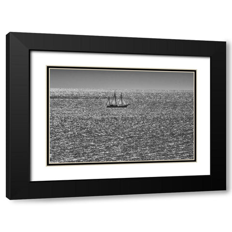 Canada-Quebec-LAnse-Pleureuse Sailboat on Gulf of St Lawrence Black Modern Wood Framed Art Print with Double Matting by Jaynes Gallery