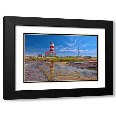 Canada-Quebec Pointe-des-Monts lighthouse along Gulf of St Lawrence Black Modern Wood Framed Art Print with Double Matting by Jaynes Gallery