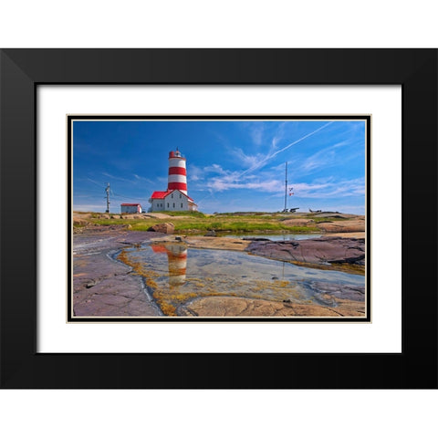 Canada-Quebec Pointe-des-Monts lighthouse along Gulf of St Lawrence Black Modern Wood Framed Art Print with Double Matting by Jaynes Gallery